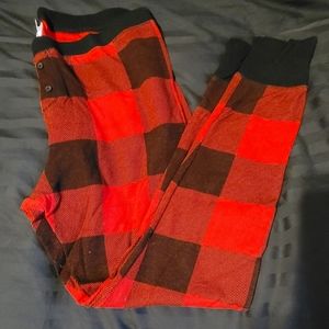 Old Navy Buffalo Check Red Plaid Pajama Pants Thermal Long John